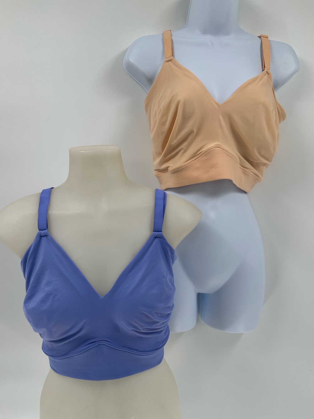Harper Wilde Bralette Wireless Seamless Lounge Bra V-Neck Lot 2 Lilac/Peach 4XL